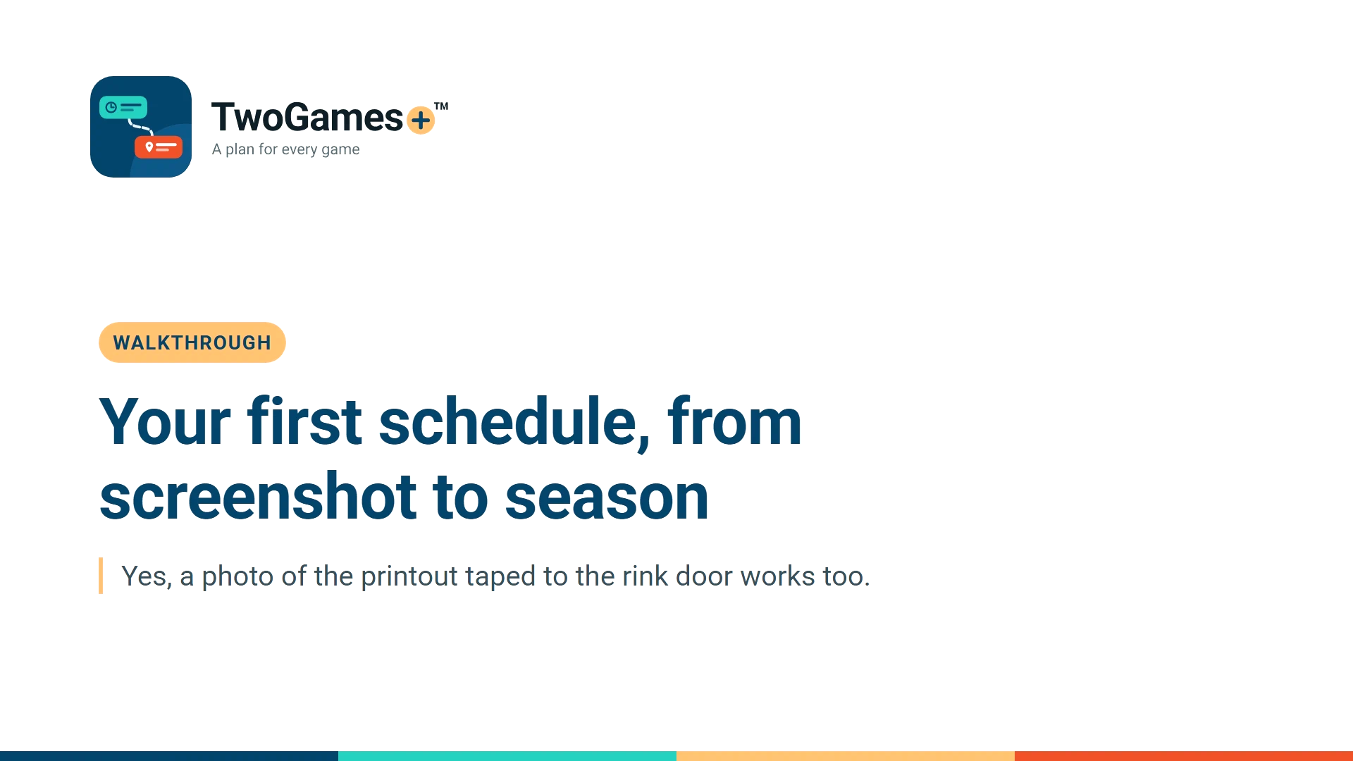 A still from the video Your first schedule, from screenshot to season